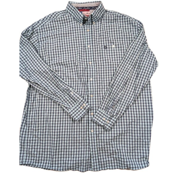 Wrangler George Straight Men's  3XLT Cowboy Cut Collection Blue Long Sleeve - Picture 2 of 6